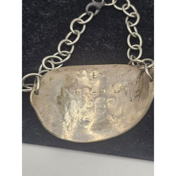 Handcrafted Silver Chain Bracelet With Inspirational Quote & Turquoise Stone Acc - Picture 8 of 10